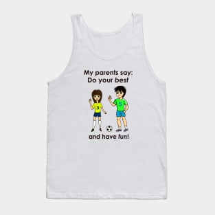 Boy and Girl and Soccer Ball Tank Top